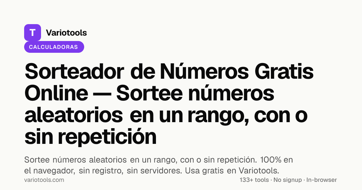 Sorteador Sorteador de Números Gratis Online — Sortee números aleatorios en un ...